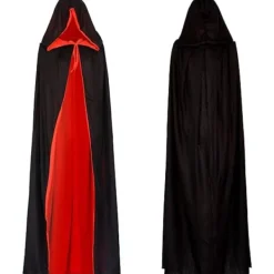 Vampyrhuva Kappa Vändbar Svart Röd 130cm Lång för Barn eller Vuxna> Dräkter