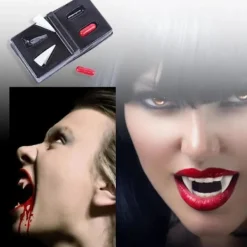 Maskeradjätten.se Vampyrtänder 2,6 cm 2-pack med blodampuller Halloween one size> Tillbehör