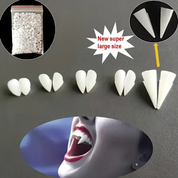 FMYSJ Vampyrtänder Kit - DIY Cosplay Tänder med Starkt Lim för Säker Passform, Perfekt för Halloween, Dödens Dag, Festdekorationer och Co (FMY) | Fyndiq> Tillbehör