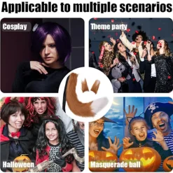 Varg Hund Räv Djur Öron Svans Set Varg Hund Öron Svans Kostym Räv Öron Hårklämma Svans Set Juldekorationer[YD]><noscript><img width=