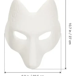 Varg Huvud Mask Djurmasker 2st Räv Mask, Halloween Vit Räv Mask AA> Masker