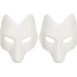 Varghuvud Mask Djurmasker 2st Räv Mask, Halloween Vit Räv Mask A A> Masker