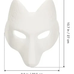 Varghuvud Mask Djurmasker 2st Räv Mask, Halloween Vit Räv Mask A A> Masker