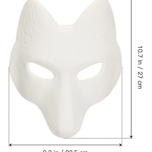 Varghuvud Mask Djurmasker 2st Räv Mask, Halloween Vit Räv Mask A A> Masker