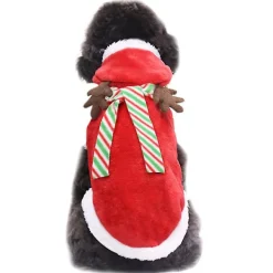 Varm Juljacka i Fleece för Husdjur, Kläder för Små Hundar, Valp, Julälg, Vinterdräkt (XL)><noscript><img width=