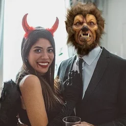 Varulvsdräkt Varulvsmask Halloween Horror Helhuvud Päls Varulvsmask med Hår Läskig Varulv Fullmåne Latex Djurmasker Varulv för Cosplayfest><noscript><img width=