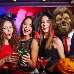 Varulvsdräkt Varulvsmask Halloween Horror Helhuvud Päls Varulvsmask med Hår Läskig Varulv Fullmåne Latex Djurmasker Varulv för Cosplayfest><noscript><img width=