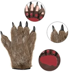 FMYSJ Varulvshandskar Tass Fingerlösa Vinterplyschhandskar 1 Par (FMY)><noscript><img width=