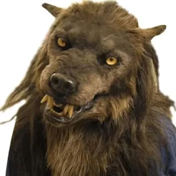 Varulvsmask med glödande ögon, rörliga öron och käkar för Halloween Cosplay-fest> Masker