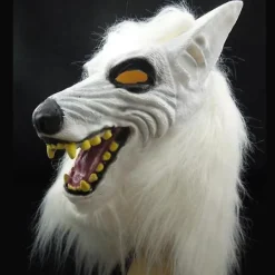 Varulvsmaske för Vuxna, Realistisk Skräckande Varulvsmaske, Djurhuvudmaske för Halloweenfest Kostym Cosplay><noscript><img width=