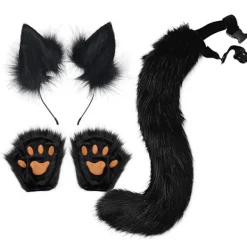 Varulvsräv-svansklämma, öron och handskar - Set för Halloween, Jul, Festlig Kostym, Leksaker, Present till Kvinnor> Tillbehör