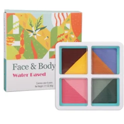 Vattenbaserad Icke-Toxisk Kroppsfärg Palett 8 Färger Matt Ansiktsmålning Pigment för Halloween Cosplay 60g> Smink