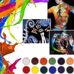 Vattenbaserad Matt Kroppsfärg Professionell Scen Ansiktsmakeup Röd><noscript><img width=