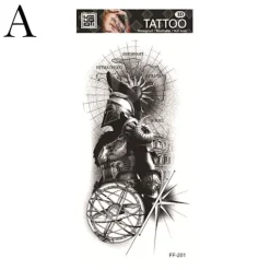 Vattentät Tatuering Klistermärke Med Varg Huvud Totem Arabisk Text Tatuering Klistermärke><noscript><img width=