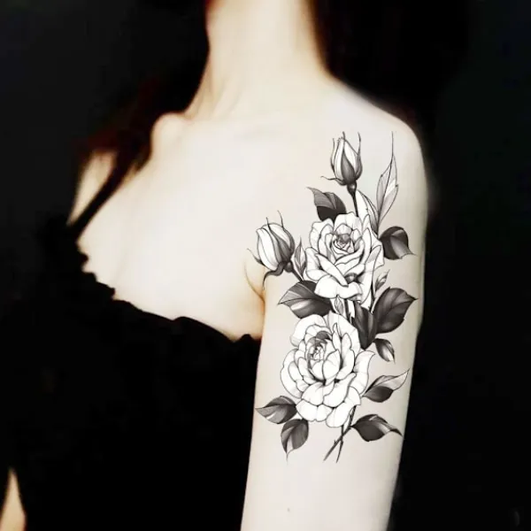 Vattentät Tatuering Klistermärke Med Varg Huvud Totem Arabisk Text Tatuering Klistermärke> Smink