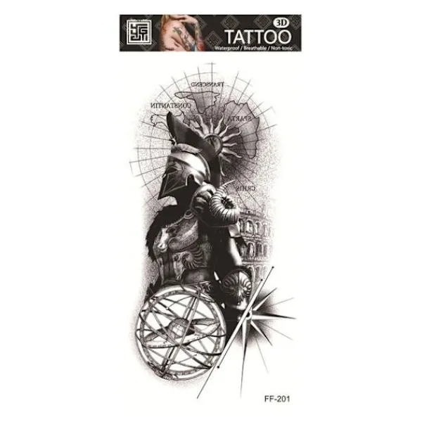 Vattentät Tatuering Klistermärke Med Varg Huvud Totem Arabisk Text Tatuering Klistermärke> Smink