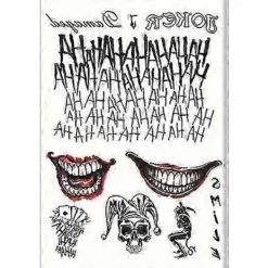 Vattentät Temporär Tatuering Klistermärke Dödskalle Joker lown Mönster Tatuering Vattenöverföring Kroppskonst Falsk Tatuering För Kvinnor Män-2025 | Fyndiq> Smink