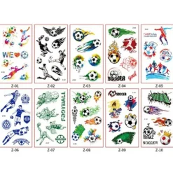 Vattentäta fotbollstatueringar Klistermärken Falska tatueringar Klistermärken för 10 ark/set Barn> Smink