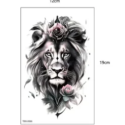 Vattentäta temporära tatueringar för män kvinnor Lejon Tiger Varg Djur Tatuering Klistermärke Kroppskonst för Arm Fake Tatuering> Smink