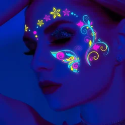 INF Vattentäta tillfälliga tatueringar som lyser i mörkret, FA-serien - Set med 8 A> Smink