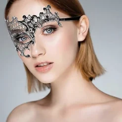 Venetiansk mask för dam, lyckomask, lämplig för maskerader/sexig karnevalsfest/karneval><noscript><img width=