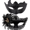Venetiansk mask för par, maskeradmask, venetiansk spetsmask för kvinna, maskeradfest för man och kvinna> Masker