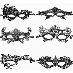 Venetiansk mask, 6-pack Maskeradmask Spetsmask Venetiansk Maskeradmask Sexig spetsmask för kvällsbal balett[CO]> Masker