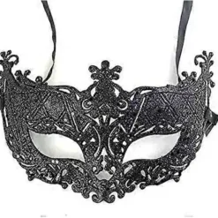 Venetiansk Svart Filigran Maskeradmask Maskerad Festkläder Jul (FMY) svart As shown><noscript><img width=