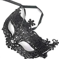 Venetiansk Svart Filigran Maskerad Mask Festkläder Jul - svart As shown> Masker
