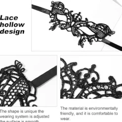 Venetianska Masker 6 Stycken Mardi Gras Masker för Maskeradkväll Halv Ansikts Spetsmasker för Mardi Gras Masker Halloween Maskerad> Masker