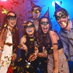 Venetianska Masker 6 Stycken Mardi Gras Masker för Maskeradkväll Halv Ansikts Spetsmasker för Mardi Gras Masker Halloween Maskerad><noscript><img width=