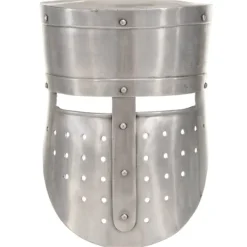 vidaXL Medeltida riddarhjälm för LARP silver stål> Huvudbonader