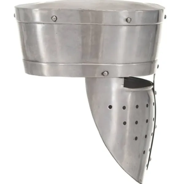 vidaXL Medeltida riddarhjälm för LARP silver stål> Huvudbonader