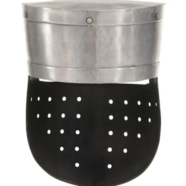 vidaXL Medeltida riddarhjälm för LARP silver stål> Huvudbonader