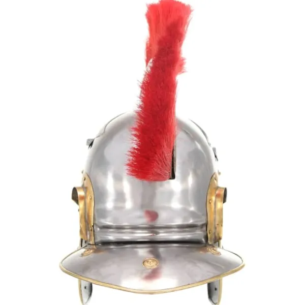 vidaXL Romersk riddarhjälm för LARP silver stål> Huvudbonader