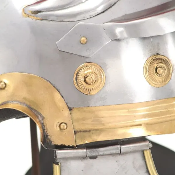 vidaXL Romersk riddarhjälm för LARP silver stål> Huvudbonader