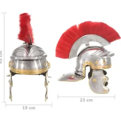 vidaXL Romersk riddarhjälm för LARP silver stål><noscript><img width=