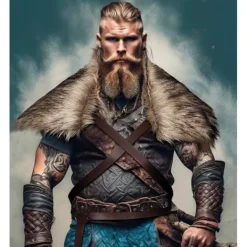 Viking syntetisk päls krage för kompis halsduk capelet wrap kostym tillbehör> Tillbehör