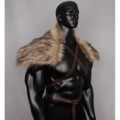 Viking syntetisk päls krage för kompis halsduk capelet wrap kostym tillbehör><noscript><img width=