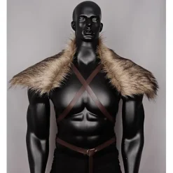 Viking syntetisk päls krage för kompis halsduk capelet wrap kostym tillbehör><noscript><img width=