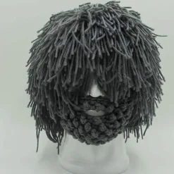 Vikingaskägg Mössa Hornhatt Vinter Varma Mask Stickad Ull Rolig> Huvudbonader