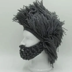 Vikingaskägg Mössa Hornhatt Vinter Varma Mask Stickad Ull Rolig><noscript><img width=