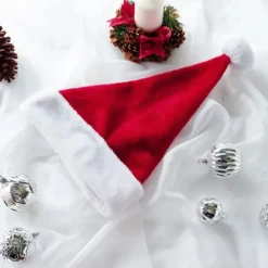 EDO MART Viktiga jultillbehör Klassisk röd & vit tomteluva som passar barn och vuxna, presenter till andra> Huvudbonader