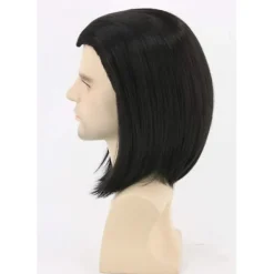 AIZHENCHEN Vincent Vega Peruk Inspirerad av Pulp Fiction Kort Svart Rak Peruk Halloween Herr><noscript><img width=