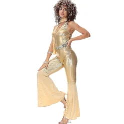 Vintage Rock Disco Kvinnlig Sångare Halloween Cosplay Kostym><noscript><img width=