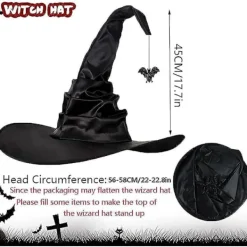 Vintage Ruched Witch Hat: Halloween-tillbehör för alla åldrar><noscript><img width=