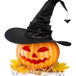 Vintage Ruched Witch Hat: Halloween-tillbehör för alla åldrar><noscript><img width=