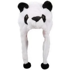 Vintermössa för vuxna och barn med söta plyschdjur, karaktärsmössa med pompom-ändar, långa remmar, rolig plyschleksak, öronlappsmössa för cosplay Panda | Fyndiq> Huvudbonader