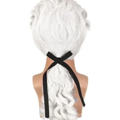 Vit advokat lockig peruk Lord domare poet peruk för Halloween Co> Peruker
