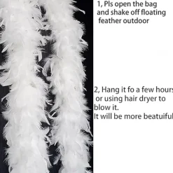 (Vit) 180cm 60g Fjäderboa för DIY-hantverk, festdans, utklädning, Halloween-dekoration><noscript><img width=